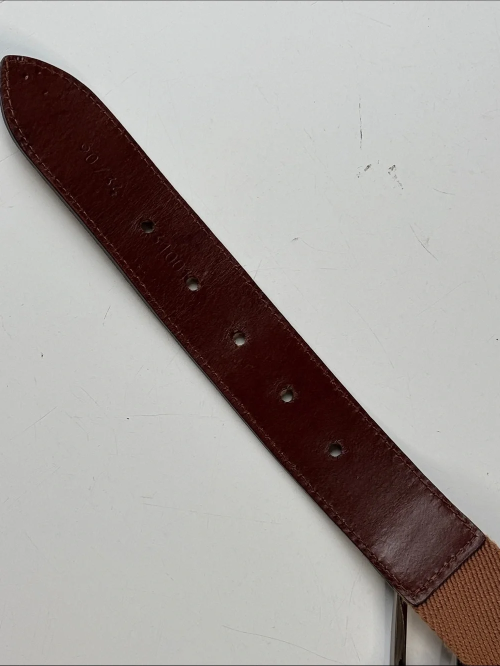 Leyva Men's Tan Suede & Canvas Belt with Metal Buckle